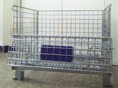 Τυλιγμένο συρματόπλεγμα Κλουβί παλέτας Δυνατό να αναδιπλωθεί Δυνατό να συρθεί Κλουβιά παλέτας