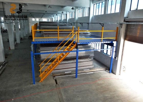 Μπλε και Κίτρινο 2 στρώματα Μεζανίνης Σκάλα Υπογείου Επικάλυψη με Εποξυγόνο